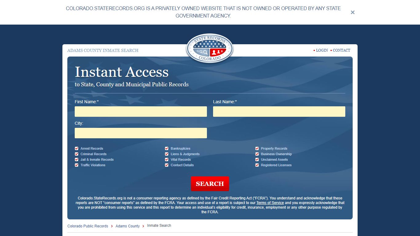 Adams County, Colorado Inmate Search | StateRecords.org
